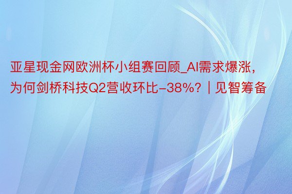 亚星现金网欧洲杯小组赛回顾_AI需求爆涨，为何剑桥科技Q2营收环比-38%？| 见智筹备