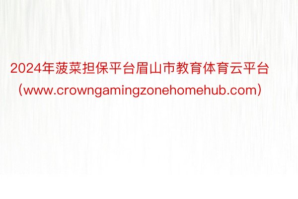 2024年菠菜担保平台眉山市教育体育云平台（www.crowngamingzonehomehub.com）